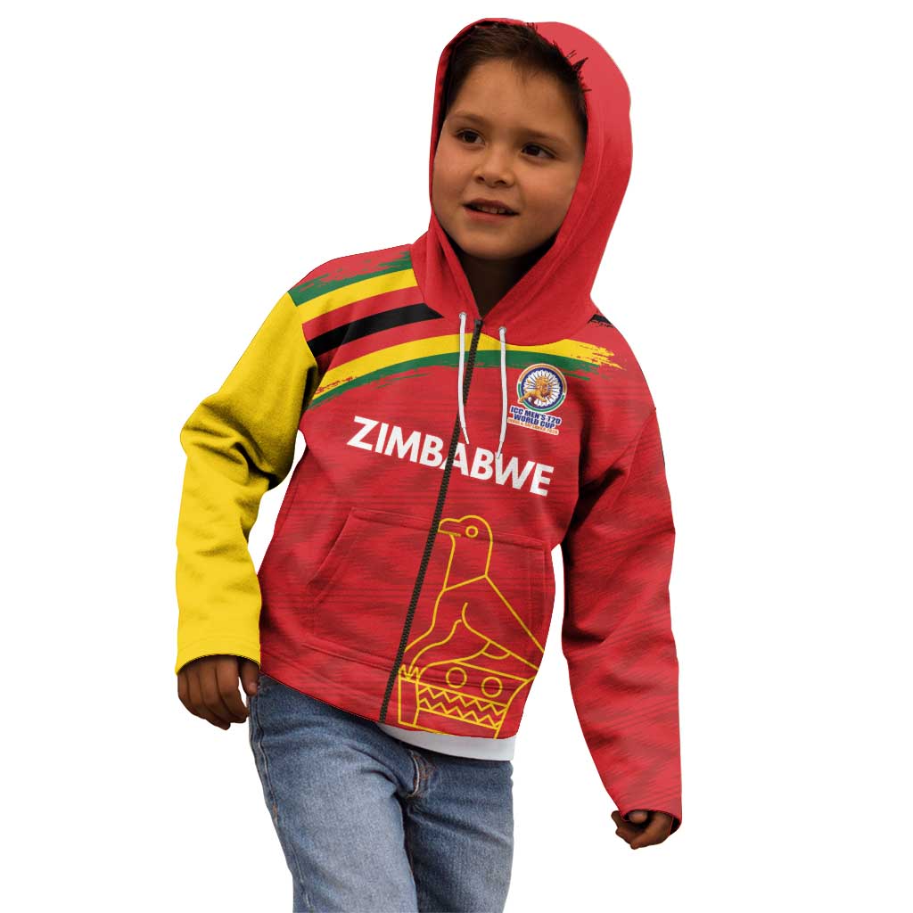 Custom Zimbabwe Cricket Spirit 2026 Kid Hoodie World T20 Edition - Wonder Print Shop