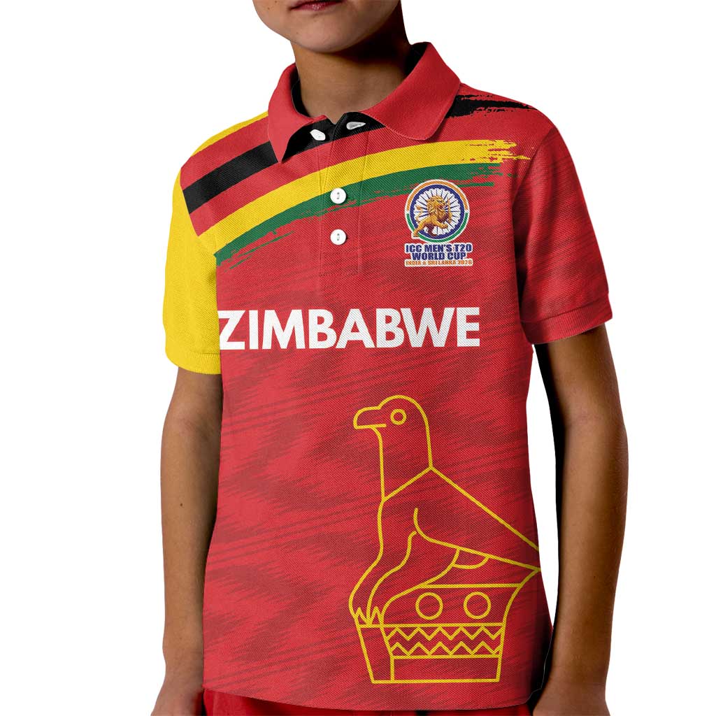 Custom Zimbabwe Cricket Spirit 2026 Kid Polo Shirt World T20 Edition - Wonder Print Shop