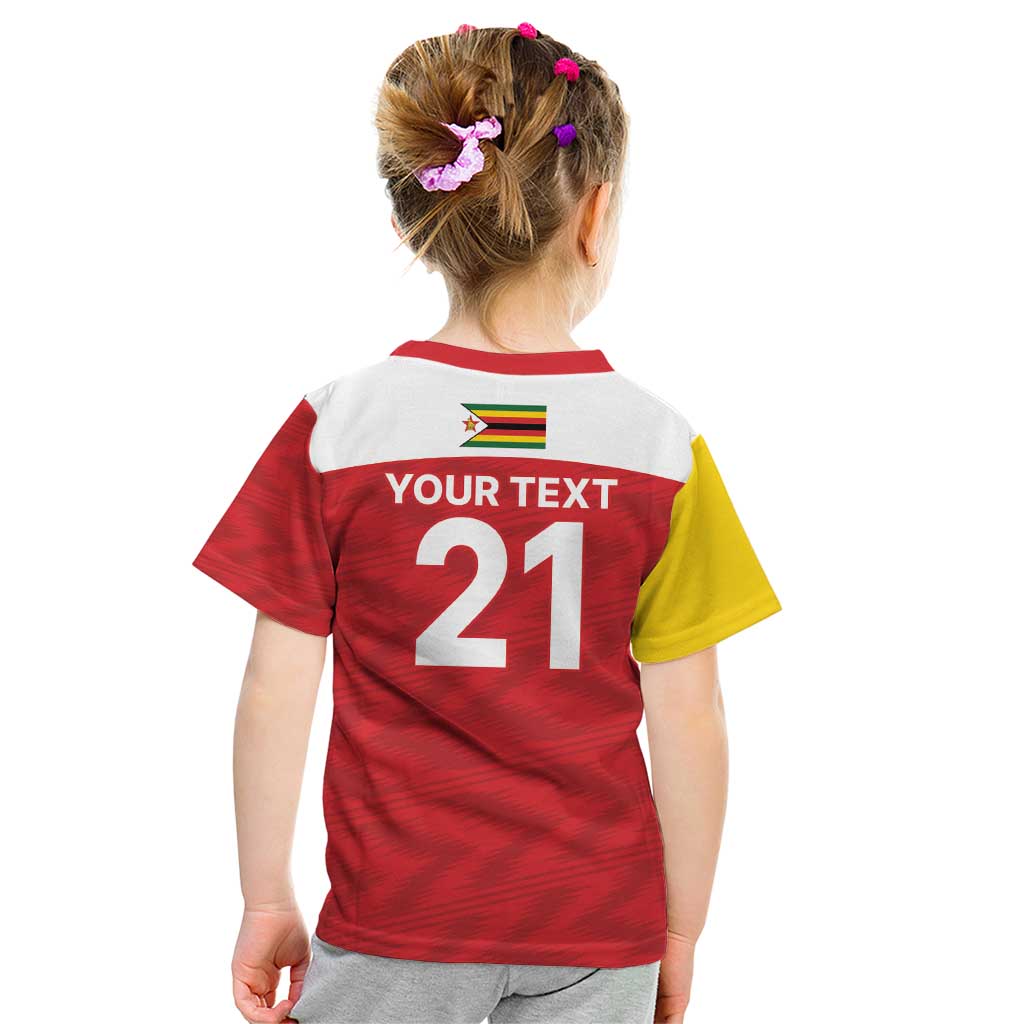 Custom Zimbabwe Cricket Spirit 2026 Kid T Shirt World T20 Edition - Wonder Print Shop