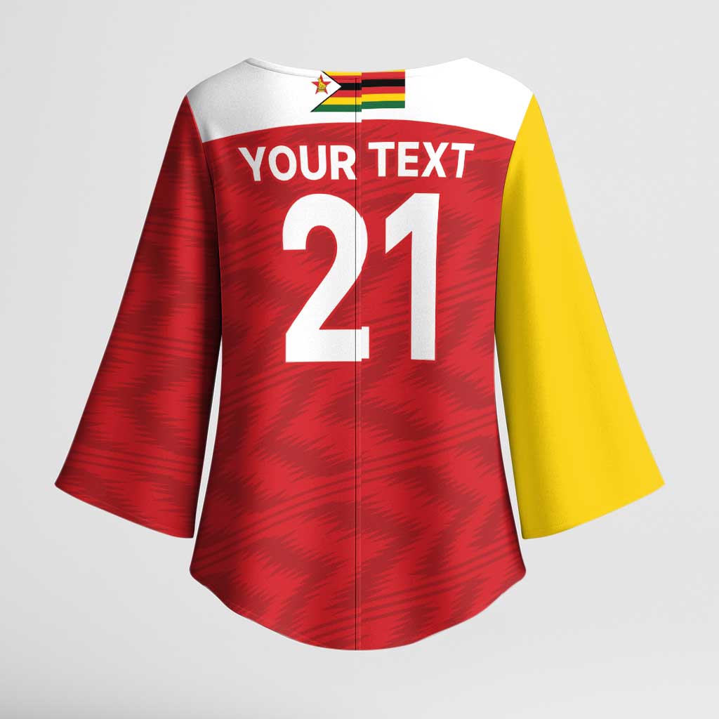 Custom Zimbabwe Cricket Spirit 2026 Kimono Sleeve Blouse World T20 Edition - Wonder Print Shop