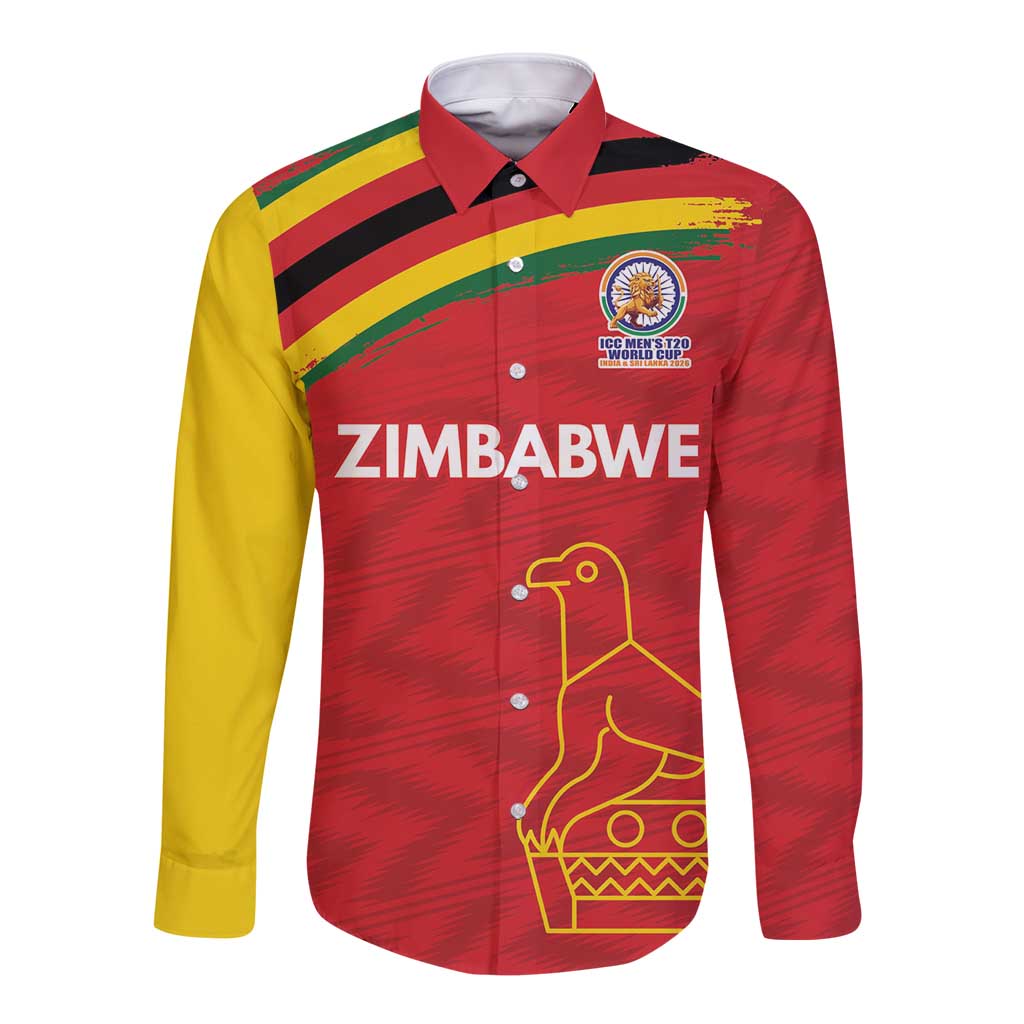 Custom Zimbabwe Cricket Spirit 2026 Long Sleeve Button Shirt World T20 Edition - Wonder Print Shop