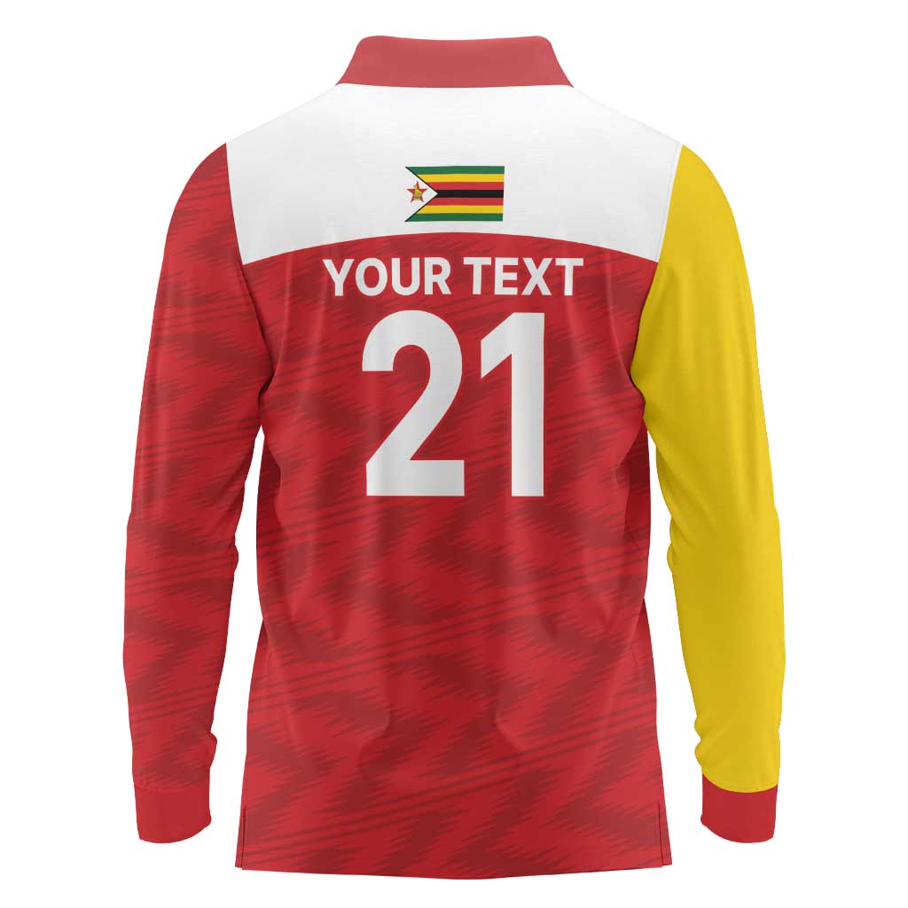 Custom Zimbabwe Cricket Spirit 2026 Long Sleeve Polo Shirt World T20 Edition - Wonder Print Shop