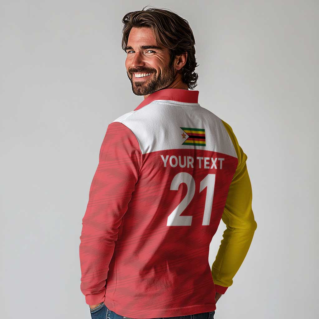Custom Zimbabwe Cricket Spirit 2026 Long Sleeve Polo Shirt World T20 Edition - Wonder Print Shop