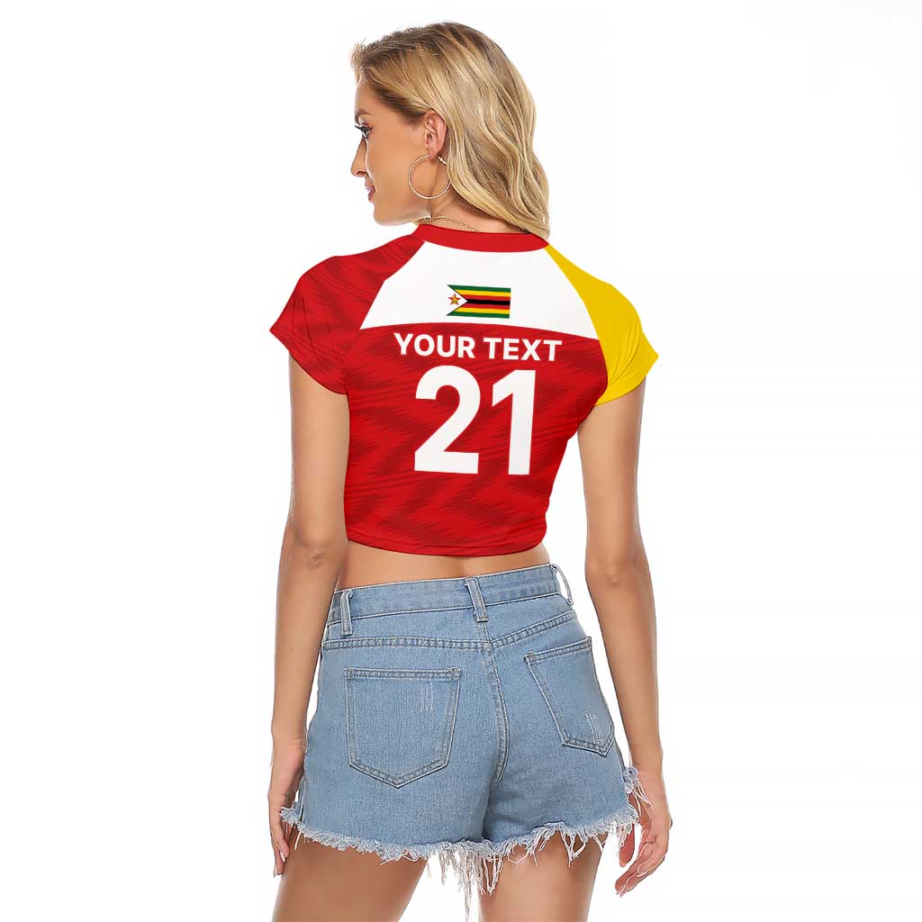 Custom Zimbabwe Cricket Spirit 2026 Raglan Cropped T Shirt World T20 Edition - Wonder Print Shop