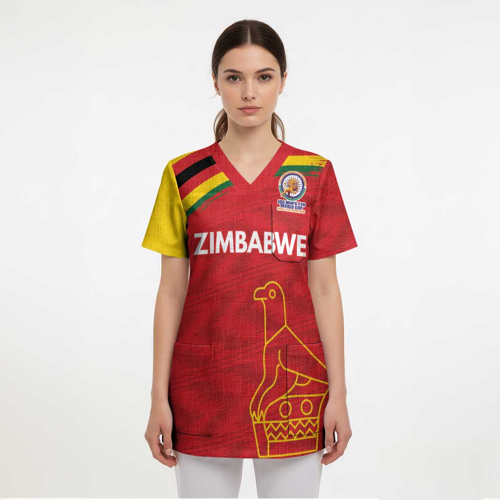 Custom Zimbabwe Cricket Spirit 2026 Scrub Top World T20 Edition - Wonder Print Shop