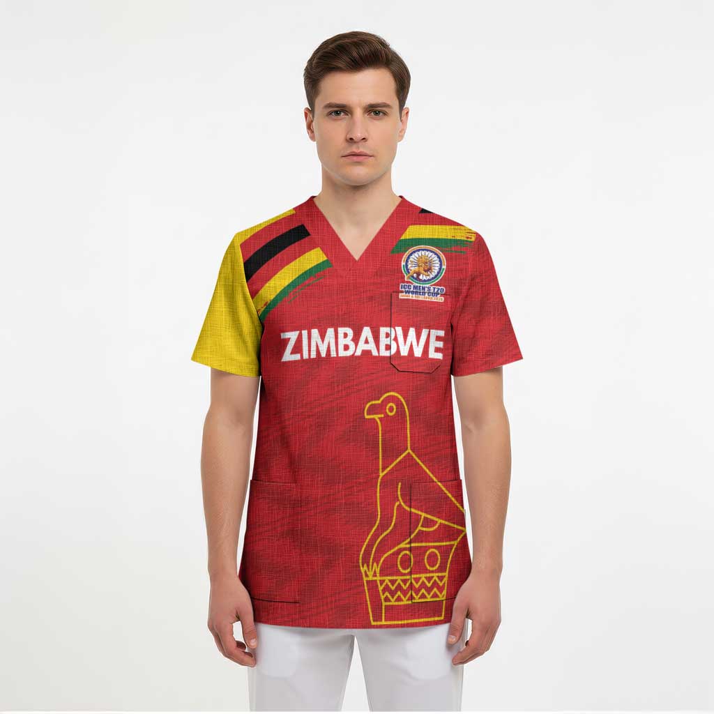 Custom Zimbabwe Cricket Spirit 2026 Scrub Top World T20 Edition - Wonder Print Shop