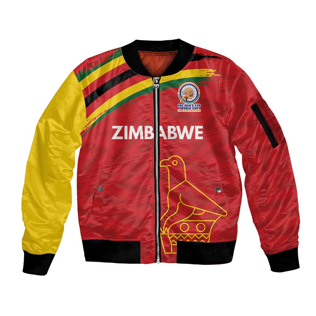 Custom Zimbabwe Cricket Spirit 2026 Sleeve Zip Bomber Jacket World T20 Edition - Wonder Print Shop