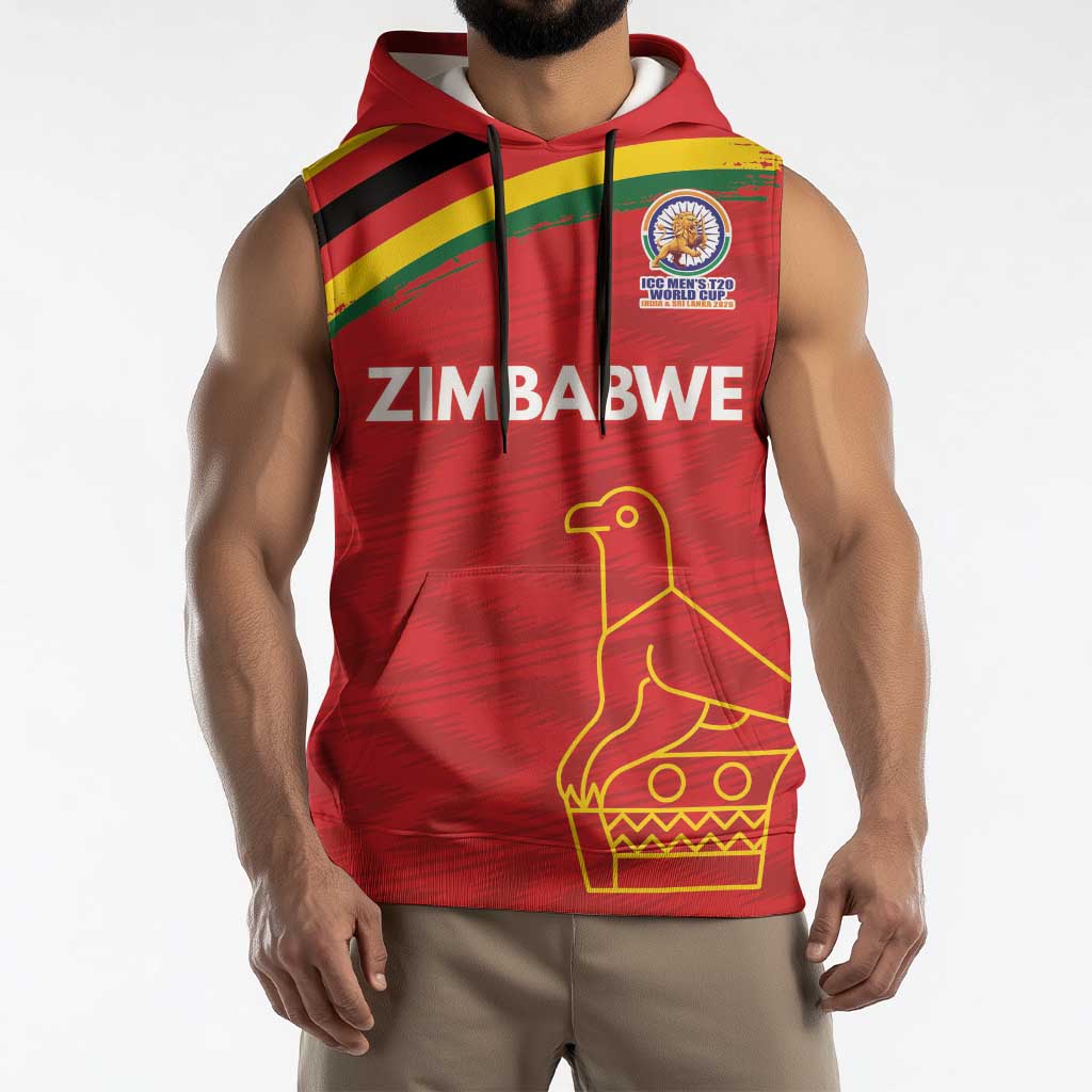 Custom Zimbabwe Cricket Spirit 2026 Sleeveless Hoodie World T20 Edition - Wonder Print Shop