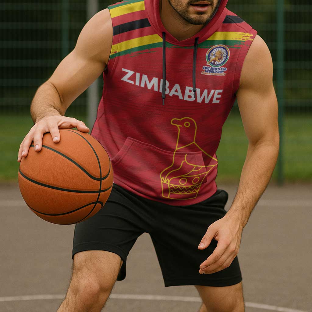 Custom Zimbabwe Cricket Spirit 2026 Sleeveless Hoodie World T20 Edition - Wonder Print Shop