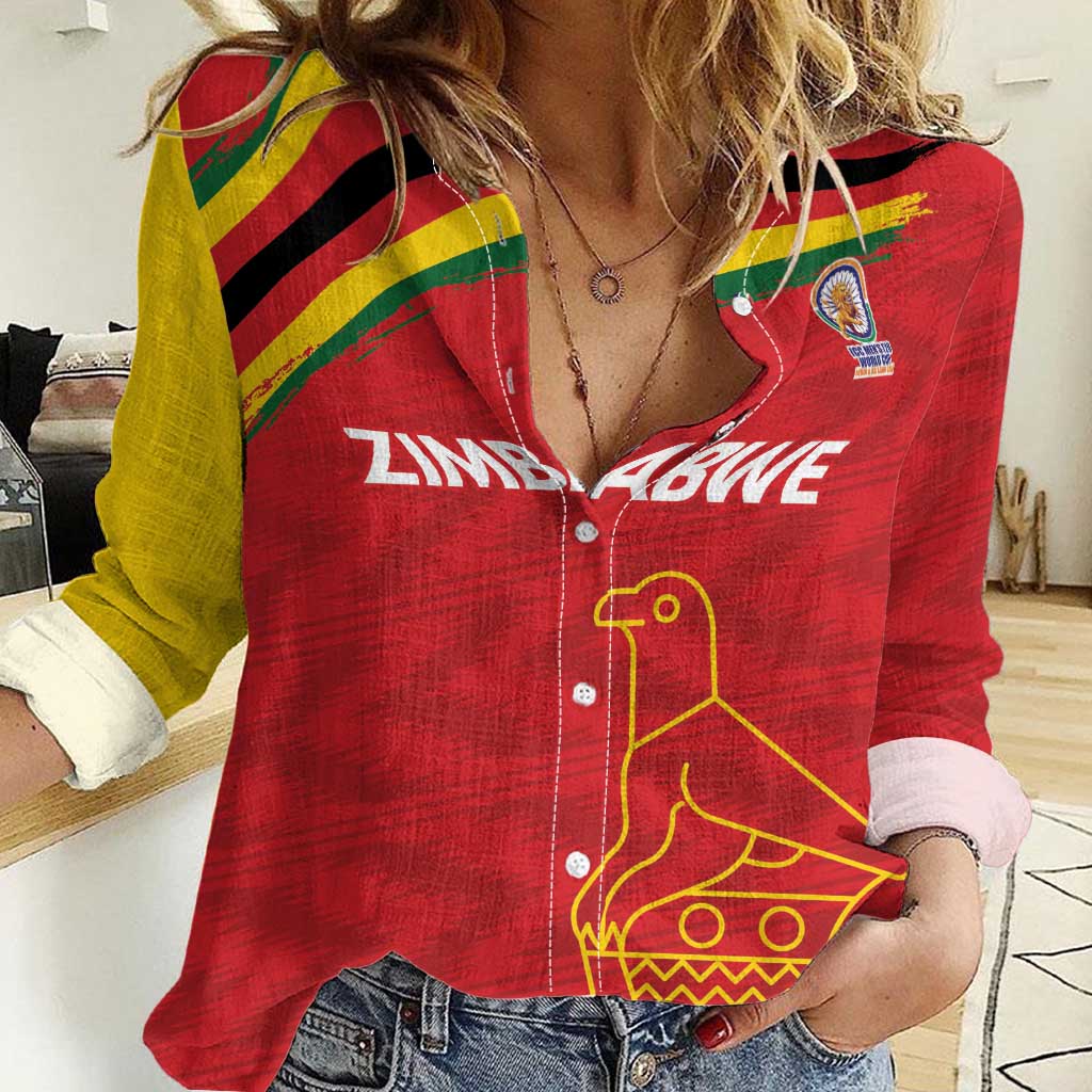 Custom Zimbabwe Cricket Spirit 2026 Women Casual Shirt World T20 Edition - Wonder Print Shop