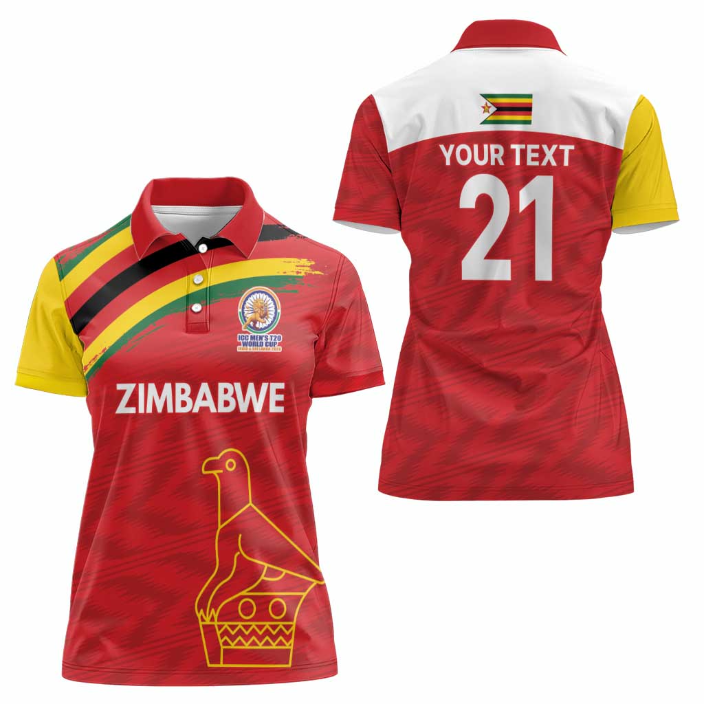 Custom Zimbabwe Cricket Spirit 2026 Women Polo Shirt World T20 Edition - Wonder Print Shop
