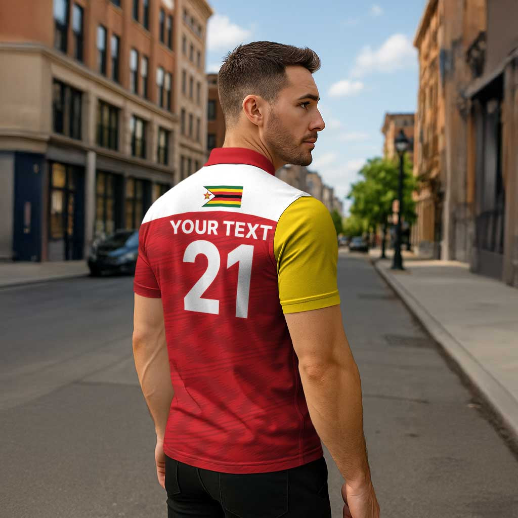 Custom Zimbabwe Cricket Spirit 2026 Zipper Polo Shirt World T20 Edition - Wonder Print Shop