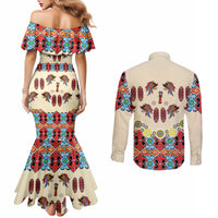 papua-batik-motif-bird-of-paradise-and-native-papuan-shield-couples-matching-mermaid-dress-and-long-sleeve-button-shirt