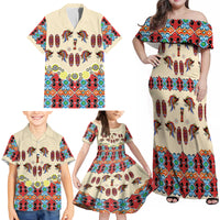 Papua Batik Motif Bird Of Paradise and Native Papuan Shield Family Matching Off Shoulder Maxi Dress and Hawaiian Shirt LT9 - Wonder Print Shop