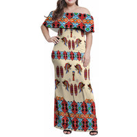 Papua Batik Motif Bird Of Paradise and Native Papuan Shield Family Matching Off Shoulder Maxi Dress and Hawaiian Shirt LT9 - Wonder Print Shop