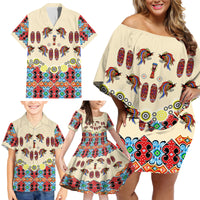 Papua Batik Motif Bird Of Paradise and Native Papuan Shield Family Matching Off Shoulder Short Dress and Hawaiian Shirt LT9 - Wonder Print Shop