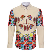 Papua Batik Motif Bird Of Paradise and Native Papuan Shield Family Matching Off Shoulder Short Dress and Hawaiian Shirt LT9 - Wonder Print Shop