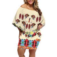 Papua Batik Motif Bird Of Paradise and Native Papuan Shield Family Matching Off Shoulder Short Dress and Hawaiian Shirt LT9 - Wonder Print Shop