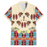 Papua Batik Motif Bird Of Paradise and Native Papuan Shield Family Matching Short Sleeve Bodycon Dress and Hawaiian Shirt - Wonder Print Shop