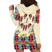 Papua Batik Motif Bird Of Paradise and Native Papuan Shield Hoodie Dress - Wonder Print Shop