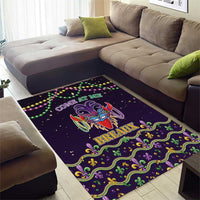 Come At Me Breaux Crawfish Beads Area Rug Mardi Gras Carnival