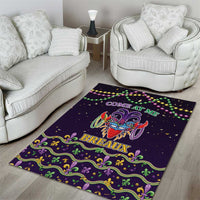 Come At Me Breaux Crawfish Beads Area Rug Mardi Gras Carnival