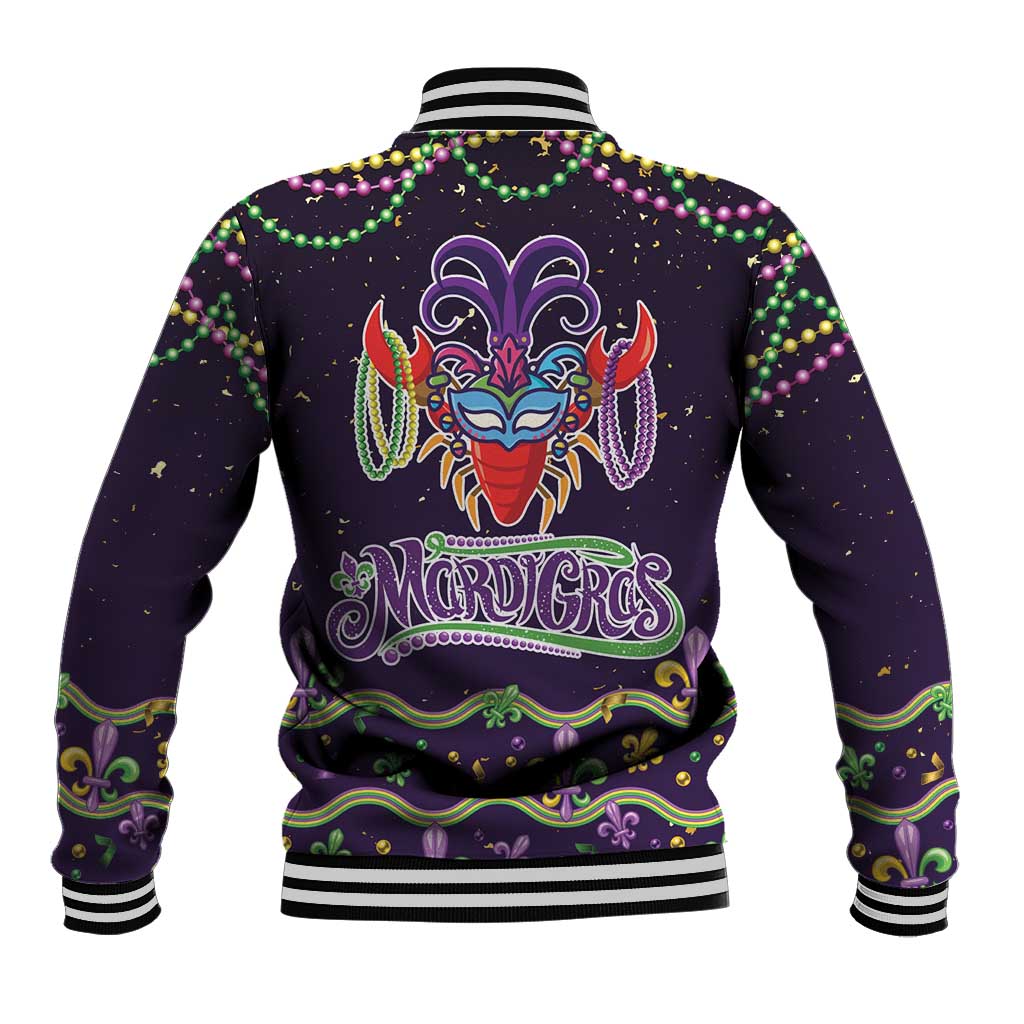 Come At Me Breaux Crawfish Beads Baseball Jacket Mardi Gras Carnival