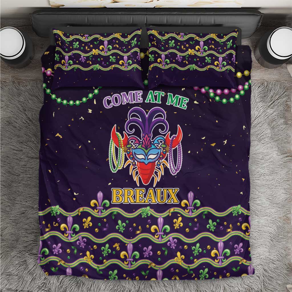 Come At Me Breaux Crawfish Beads Bedding Set Mardi Gras Carnival