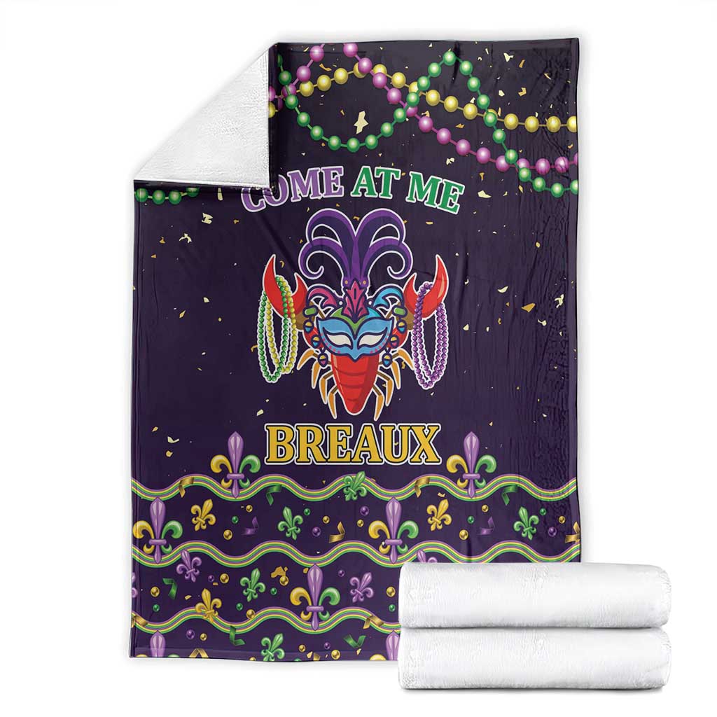 Come At Me Breaux Crawfish Beads Blanket Mardi Gras Carnival