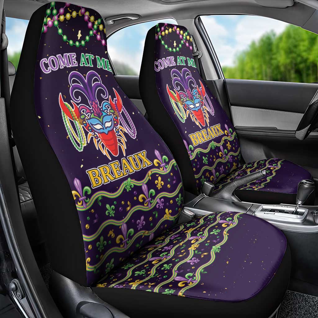 Come At Me Breaux Crawfish Beads Car Seat Cover Mardi Gras Carnival