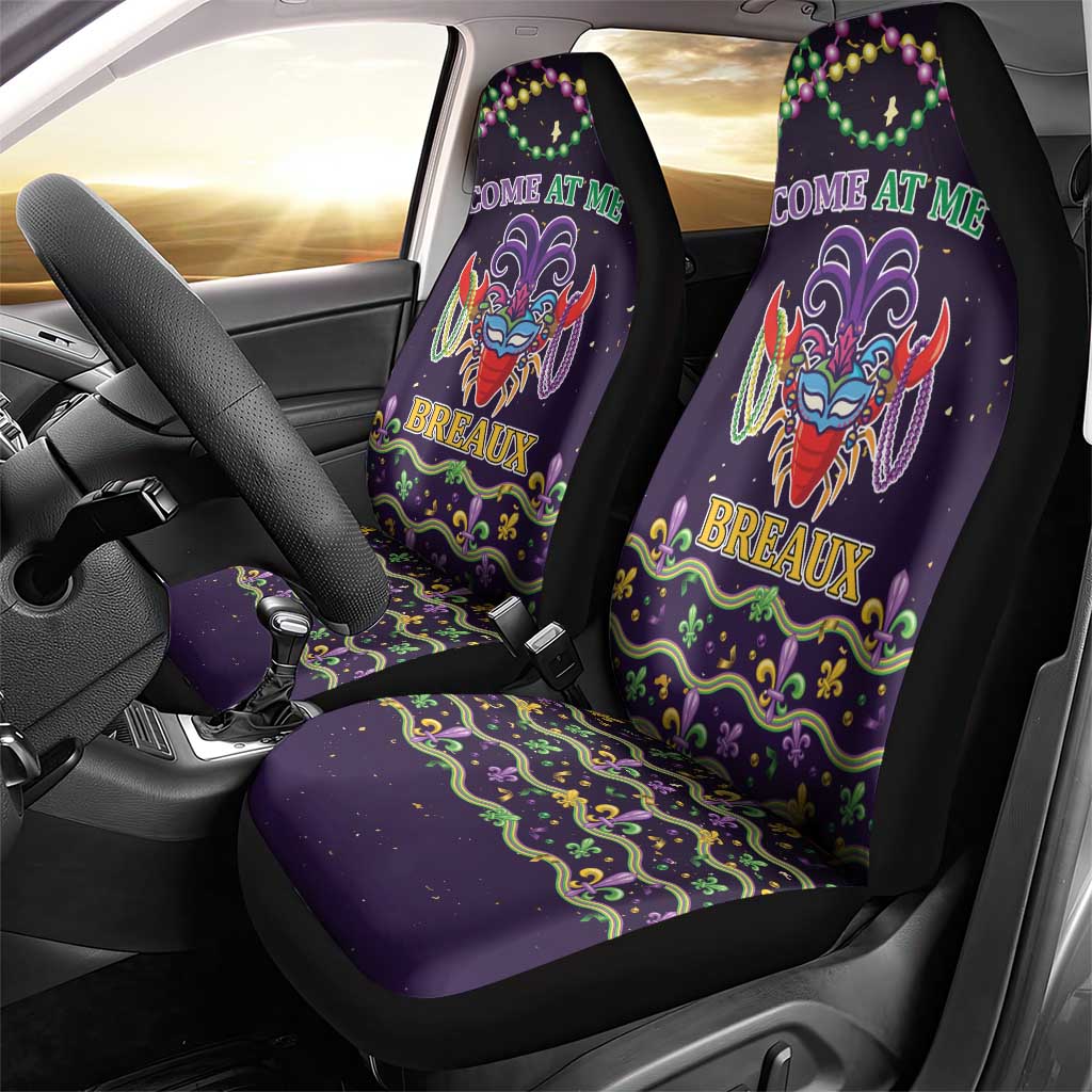Come At Me Breaux Crawfish Beads Car Seat Cover Mardi Gras Carnival