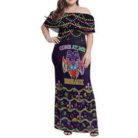Come At Me Breaux Crawfish Beads Family Matching Off Shoulder Maxi Dress and Hawaiian Shirt Mardi Gras Carnival LT9 - Wonder Print Shop