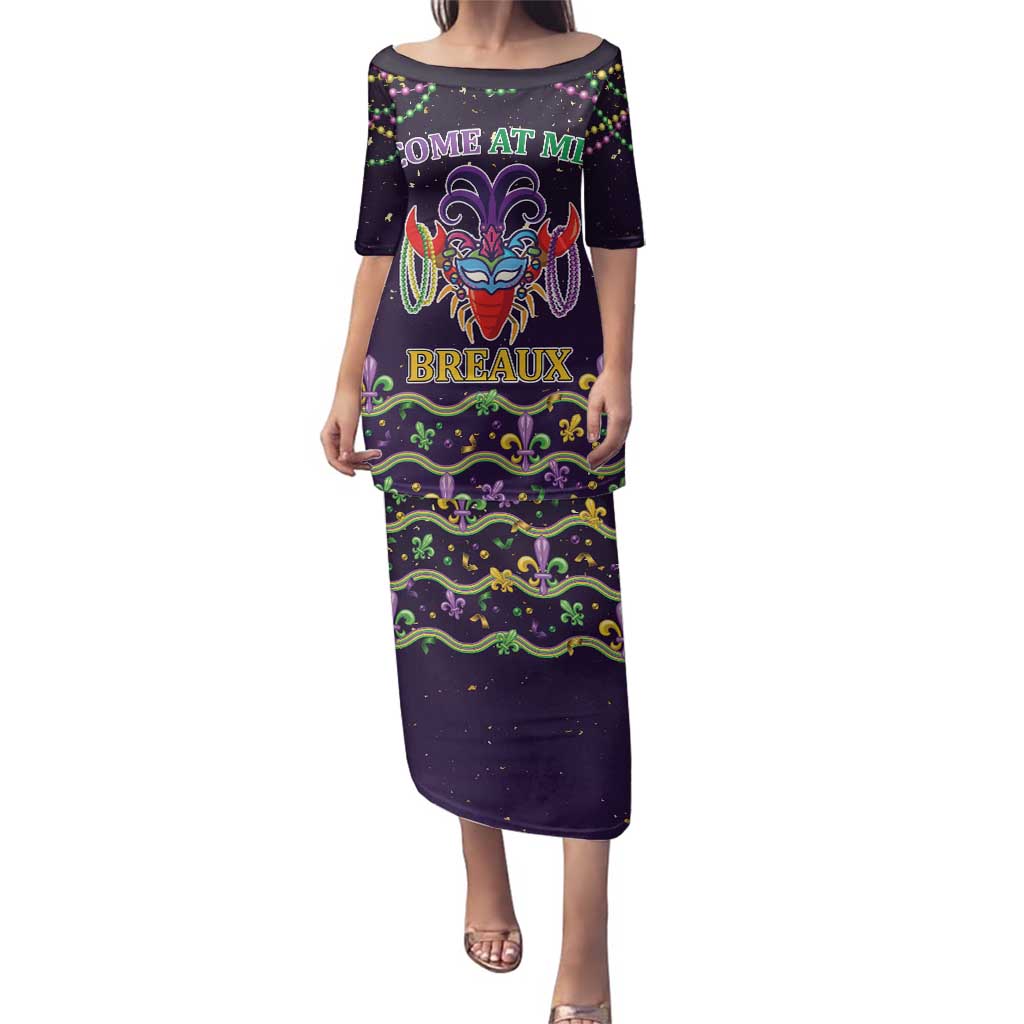 Come At Me Breaux Crawfish Beads Family Matching Puletasi and Hawaiian Shirt Mardi Gras Carnival