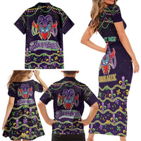 Come At Me Breaux Crawfish Beads Family Matching Short Sleeve Bodycon Dress and Hawaiian Shirt Mardi Gras Carnival - Wonder Print Shop