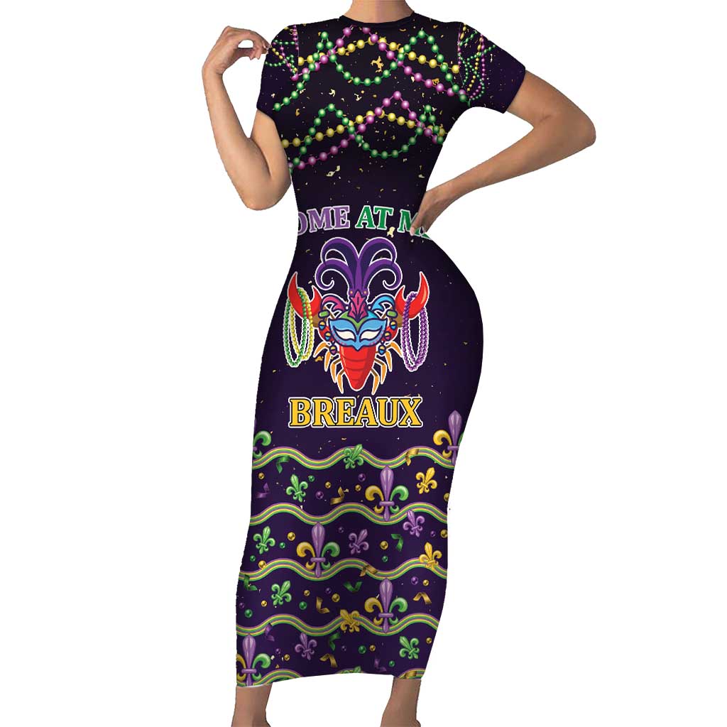 Come At Me Breaux Crawfish Beads Family Matching Short Sleeve Bodycon Dress and Hawaiian Shirt Mardi Gras Carnival - Wonder Print Shop