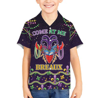 Come At Me Breaux Crawfish Beads Family Matching Short Sleeve Bodycon Dress and Hawaiian Shirt Mardi Gras Carnival - Wonder Print Shop