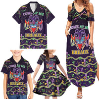 Come At Me Breaux Crawfish Beads Family Matching Summer Maxi Dress and Hawaiian Shirt Mardi Gras Carnival - Wonder Print Shop