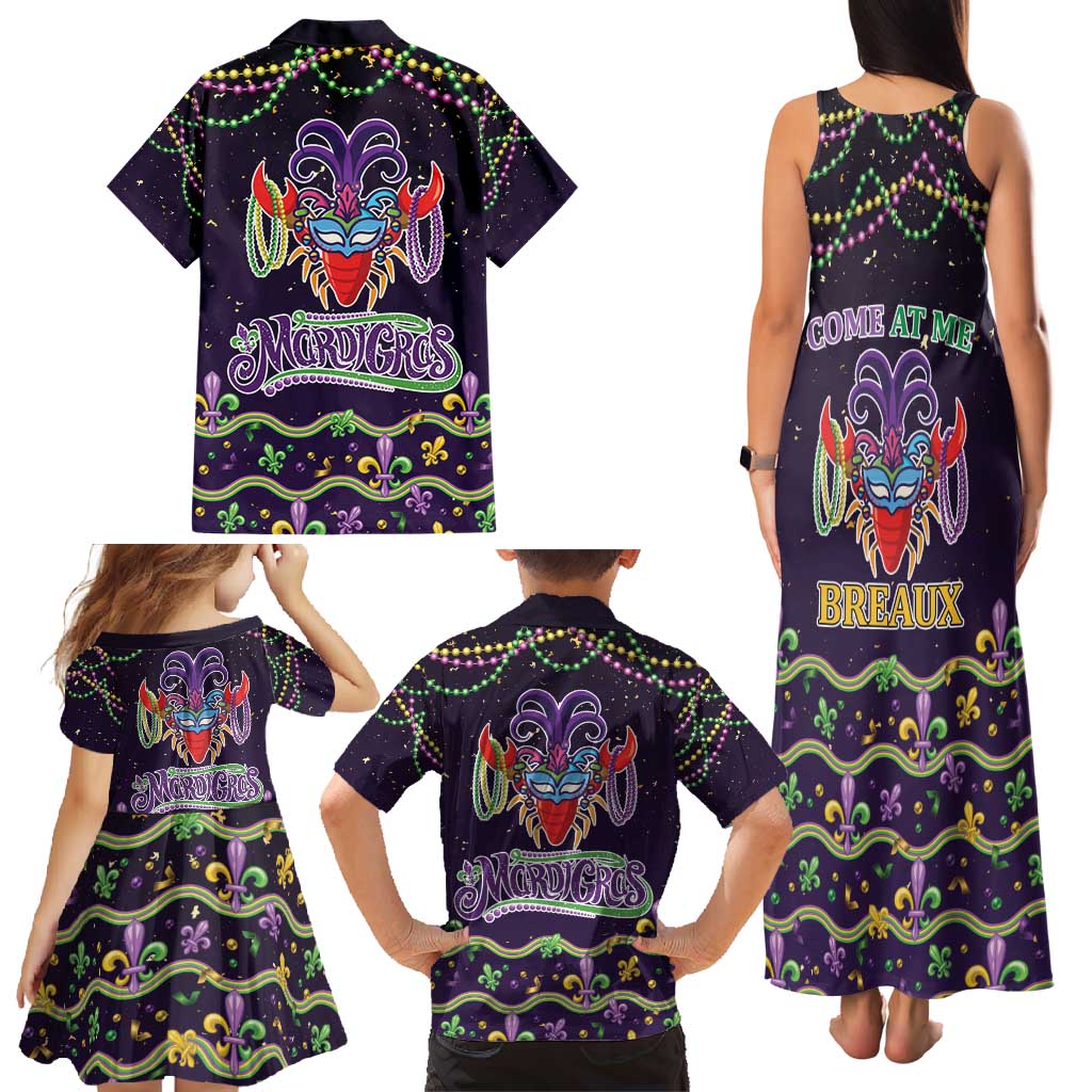 Come At Me Breaux Crawfish Beads Family Matching Tank Maxi Dress and Hawaiian Shirt Mardi Gras Carnival - Wonder Print Shop