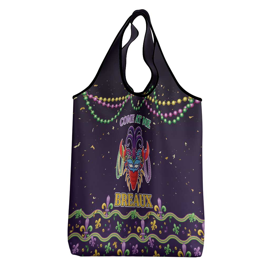 Come At Me Breaux Crawfish Beads Grocery Bag Mardi Gras Carnival