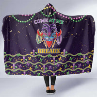 Come At Me Breaux Crawfish Beads Hooded Blanket Mardi Gras Carnival - Wonder Print Shop