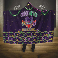 Come At Me Breaux Crawfish Beads Hooded Blanket Mardi Gras Carnival - Wonder Print Shop