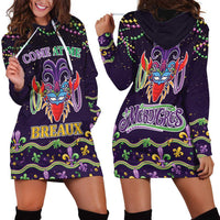 Come At Me Breaux Crawfish Beads Hoodie Dress Mardi Gras Carnival - Wonder Print Shop