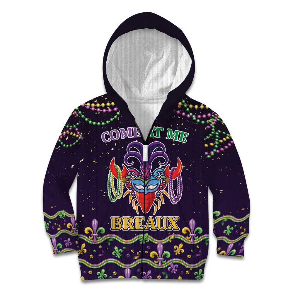 Come At Me Breaux Crawfish Beads Kid Hoodie Mardi Gras Carnival - Wonder Print Shop