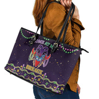 Come At Me Breaux Crawfish Beads Leather Tote Bag Mardi Gras Carnival