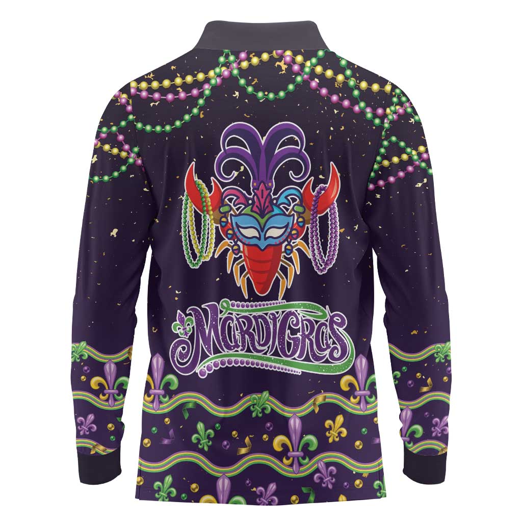 Come At Me Breaux Crawfish Beads Long Sleeve Polo Shirt Mardi Gras Carnival - Wonder Print Shop