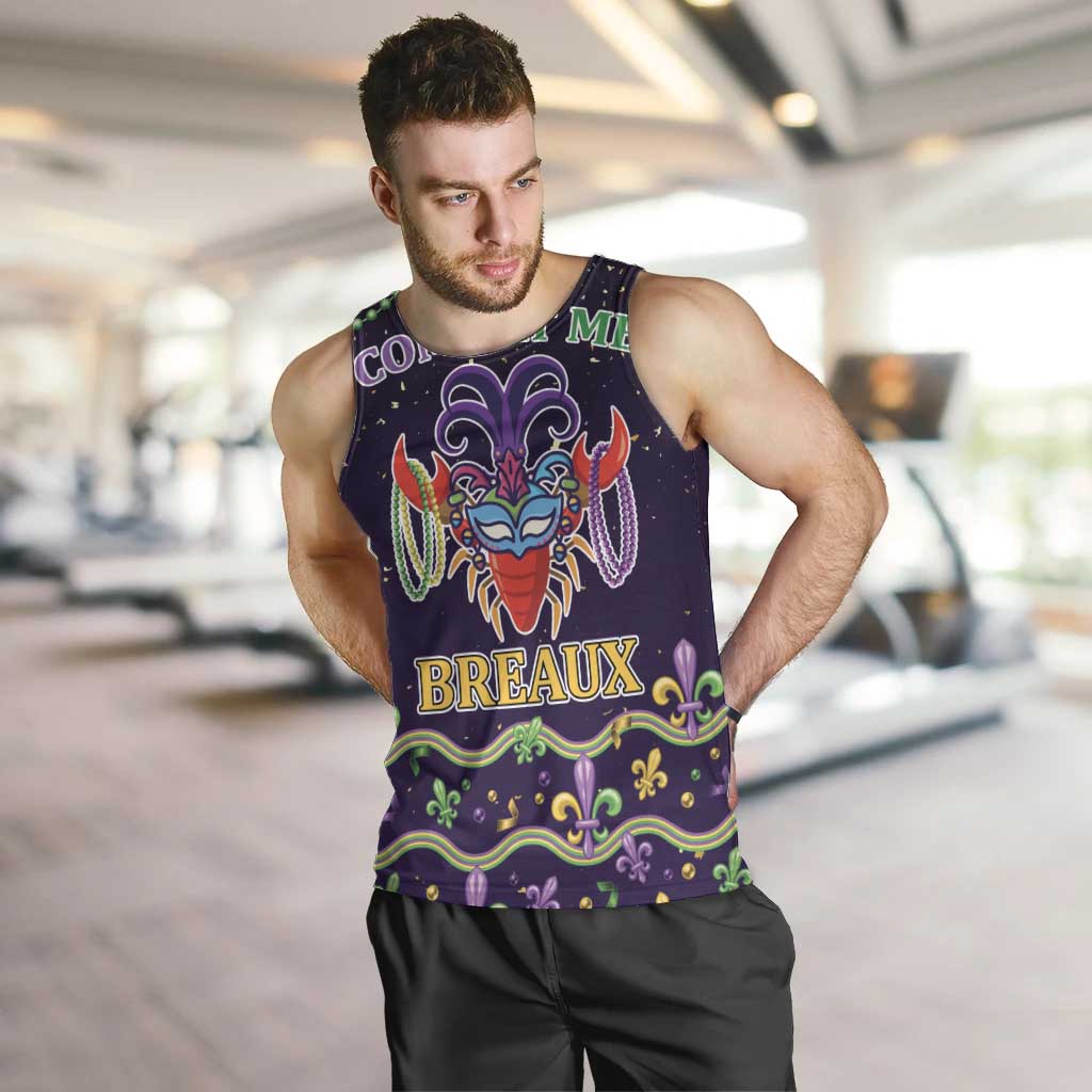 Come At Me Breaux Crawfish Beads Men Tank Top Mardi Gras Carnival - Wonder Print Shop