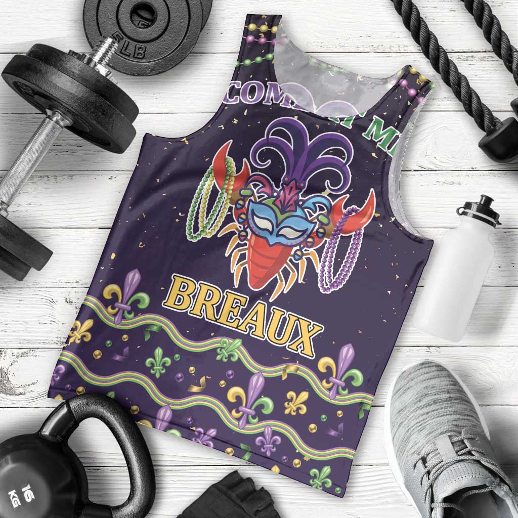 Come At Me Breaux Crawfish Beads Men Tank Top Mardi Gras Carnival - Wonder Print Shop