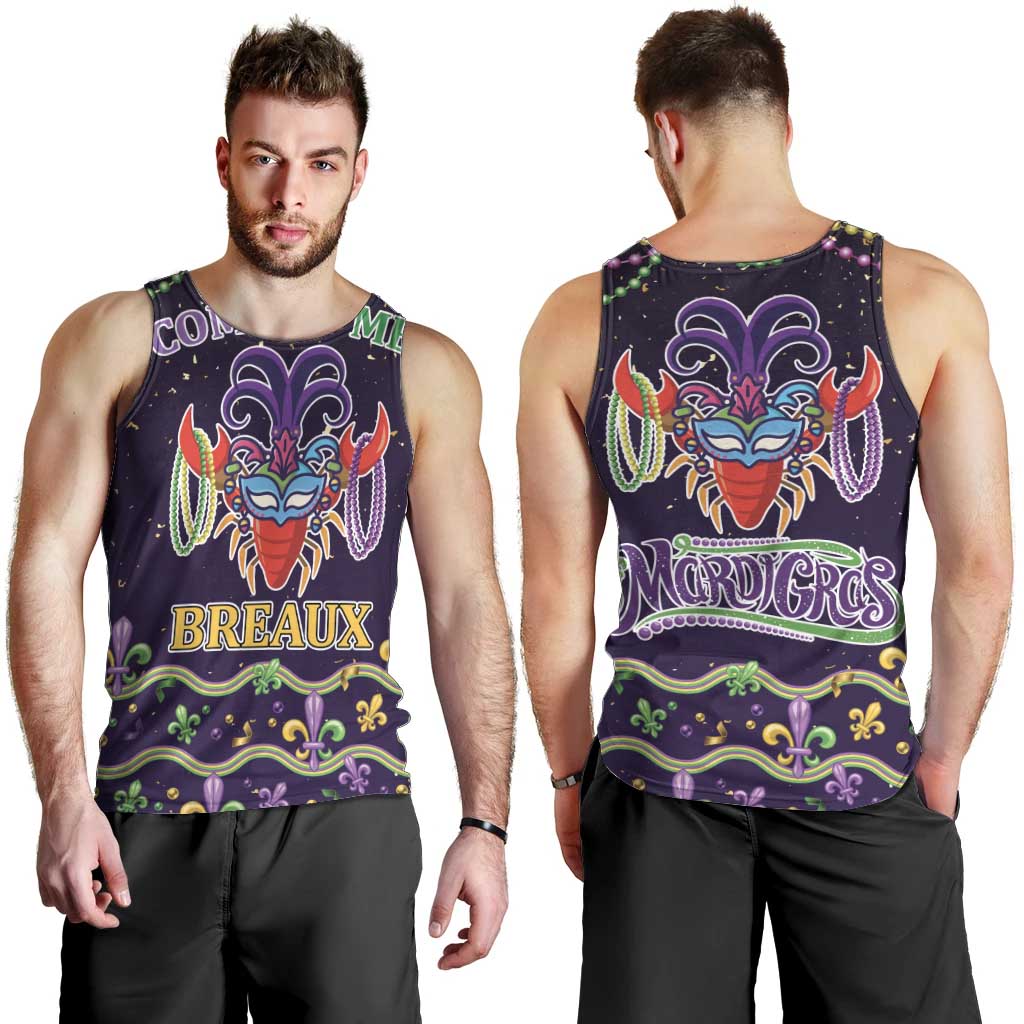 Come At Me Breaux Crawfish Beads Men Tank Top Mardi Gras Carnival - Wonder Print Shop
