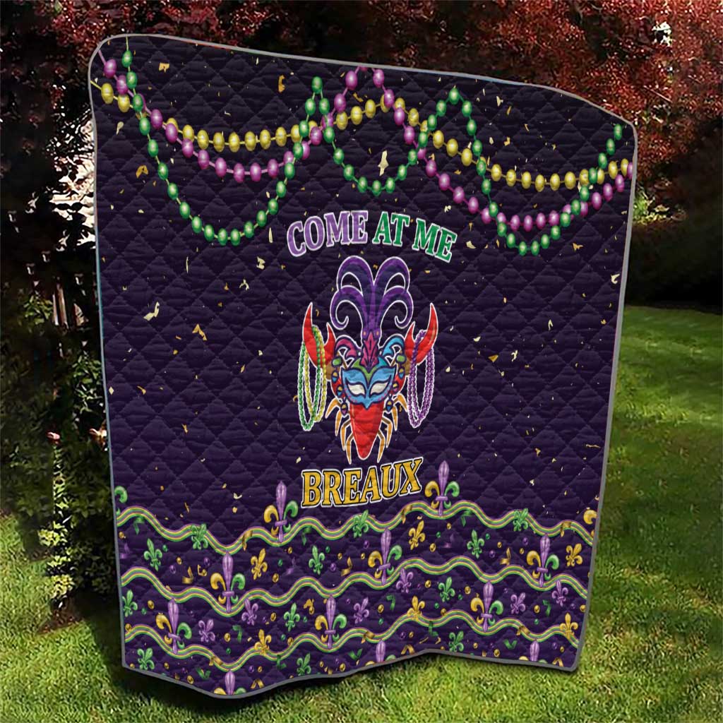 Come At Me Breaux Crawfish Beads Quilt Mardi Gras Carnival - Wonder Print Shop