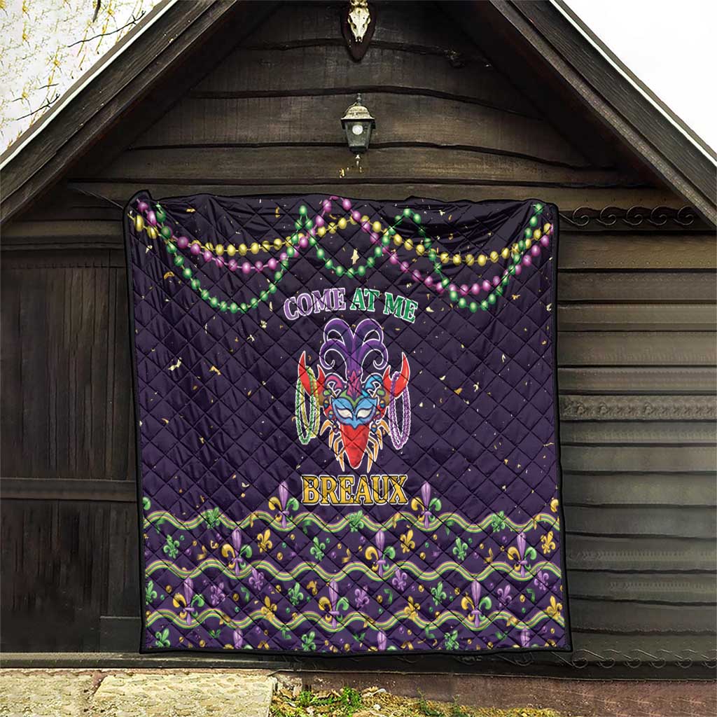 Come At Me Breaux Crawfish Beads Quilt Mardi Gras Carnival - Wonder Print Shop